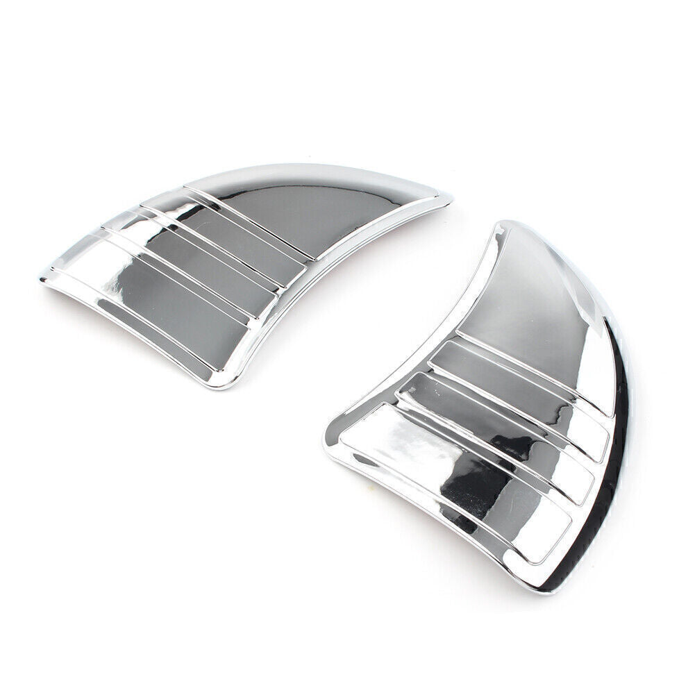 Chrome Tri-Line Inner Fairing Mirror Cover Plugs for Harley Touring Glide 14-17