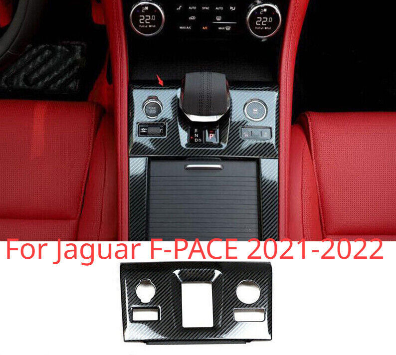 Carbon Fiber Steel Central Console Gear Shift Panel for Jaguar F-PACE 2021-2022 Q