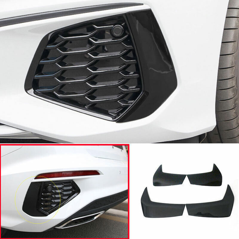 for Audi A3 22-2023 ABS Gloss Black Exterior Front Rear Fog Light Frame Trim 4X