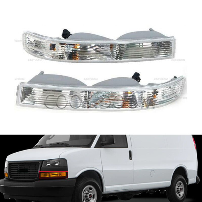 for Chevy for GMC Van 1500 2500 2003-2019 LHRH Front Parking Lights Turn Signal