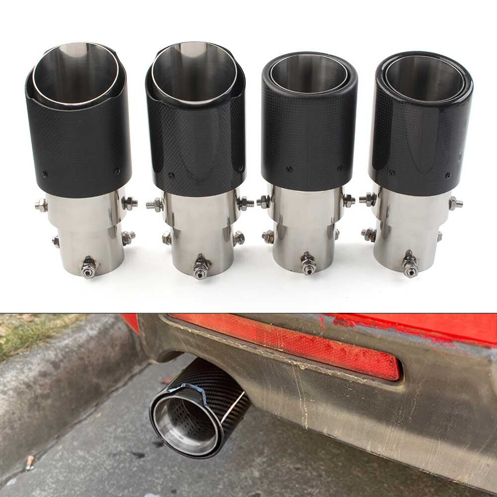Tail Pipe Muffler Straight Exhaust System Universal For Stainless Steel End Tips Q