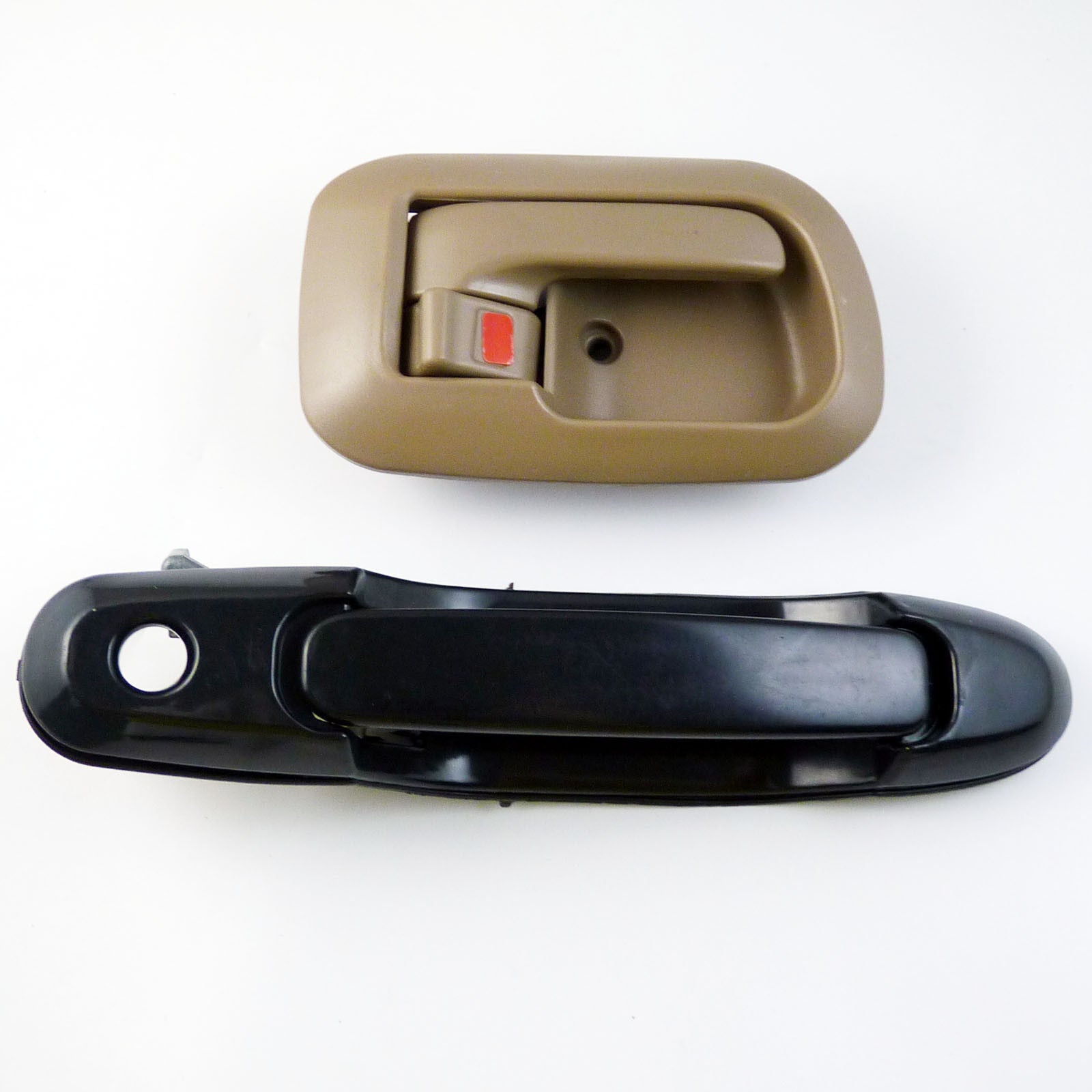 for Toyota 2Pcs Front Passenger side Black InsideBeige Outside Door Handles Set