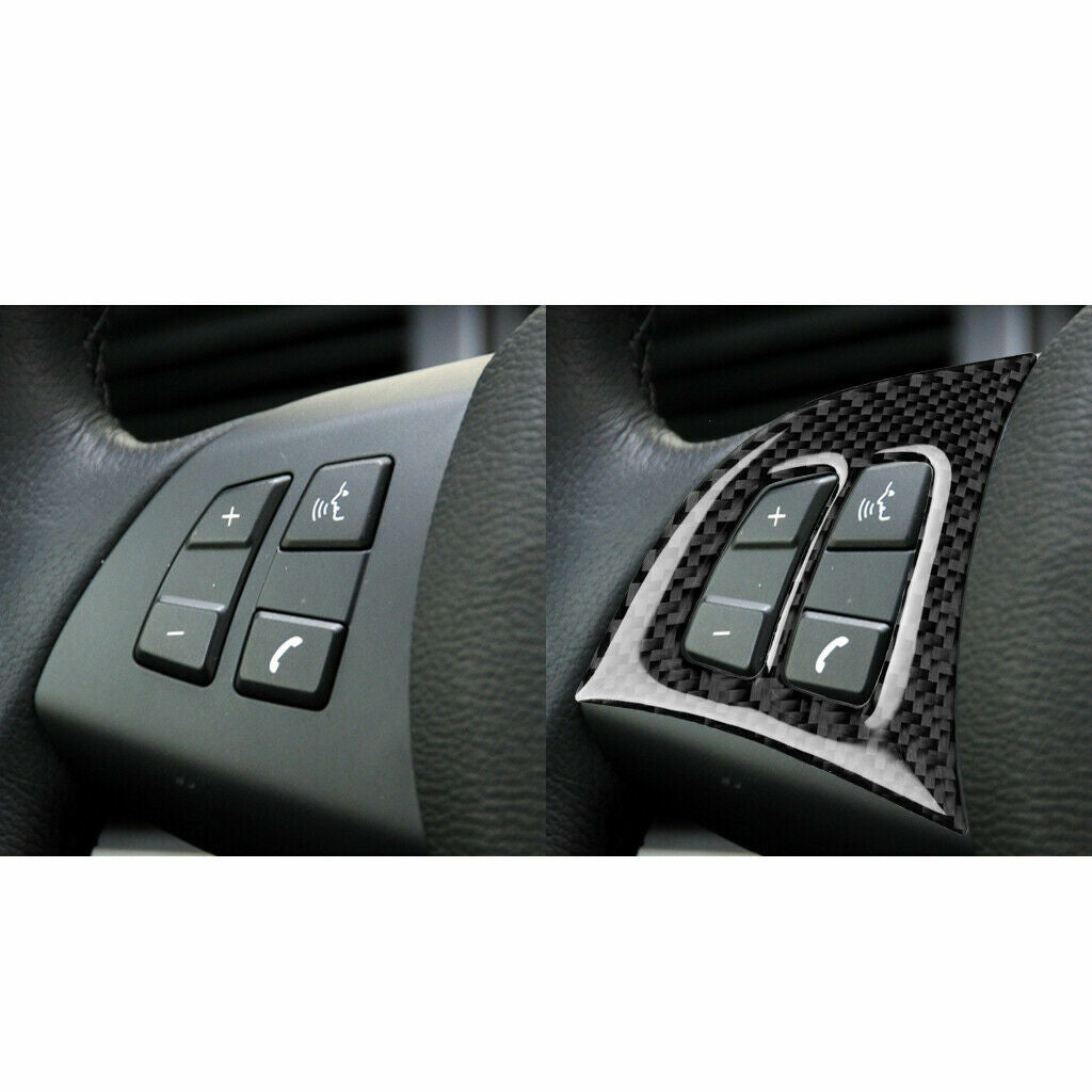 Carbon fiber steering wheel switch button decorative protective cover suitable for BMW X5 E70 2008-13