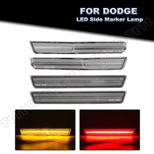 4x For 18-22 for Dodge for Challenger Widebody SRT R/T Front and Rear LED Side Marker Lights - v