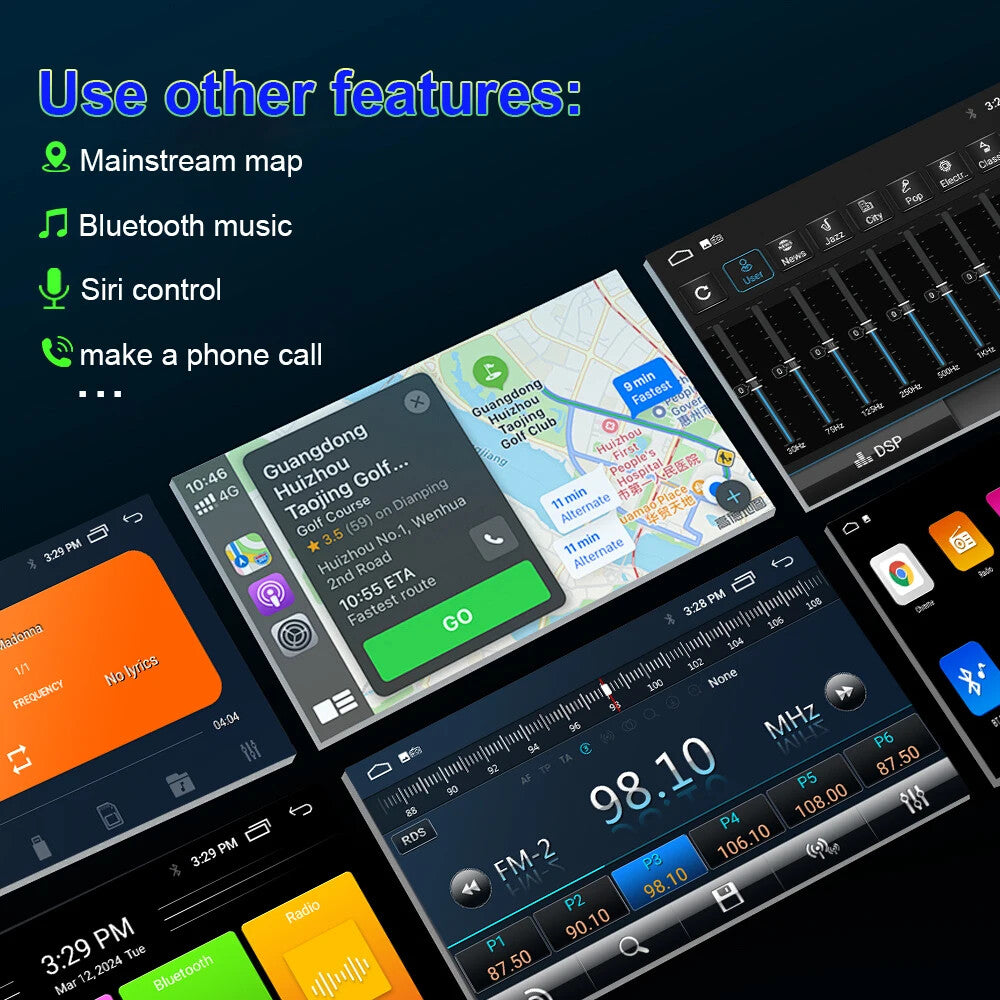 Car Radio for Fiat 500 2016-2019 Android Auto Video Player Navi GPS DSP Stereo