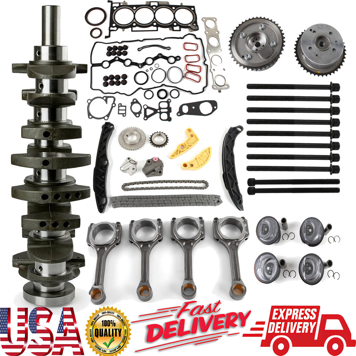 G4KJ Engine Full Rebuild Overhaul Kit Crankshaft 23111-2G200 for Hyundai Sonata