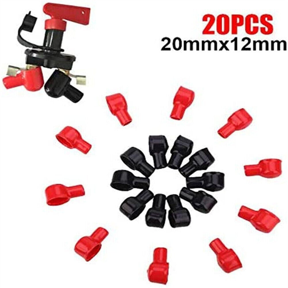 20 Pcs / Set Battery Terminal Cover Boots Insulating Protective Lug Cap 12x20mm v