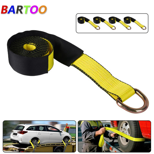 4Pcs 2x12 Axle Straps Car Hauler Trailer Auto Truck Tie Down Wheel Lasso Strap Q