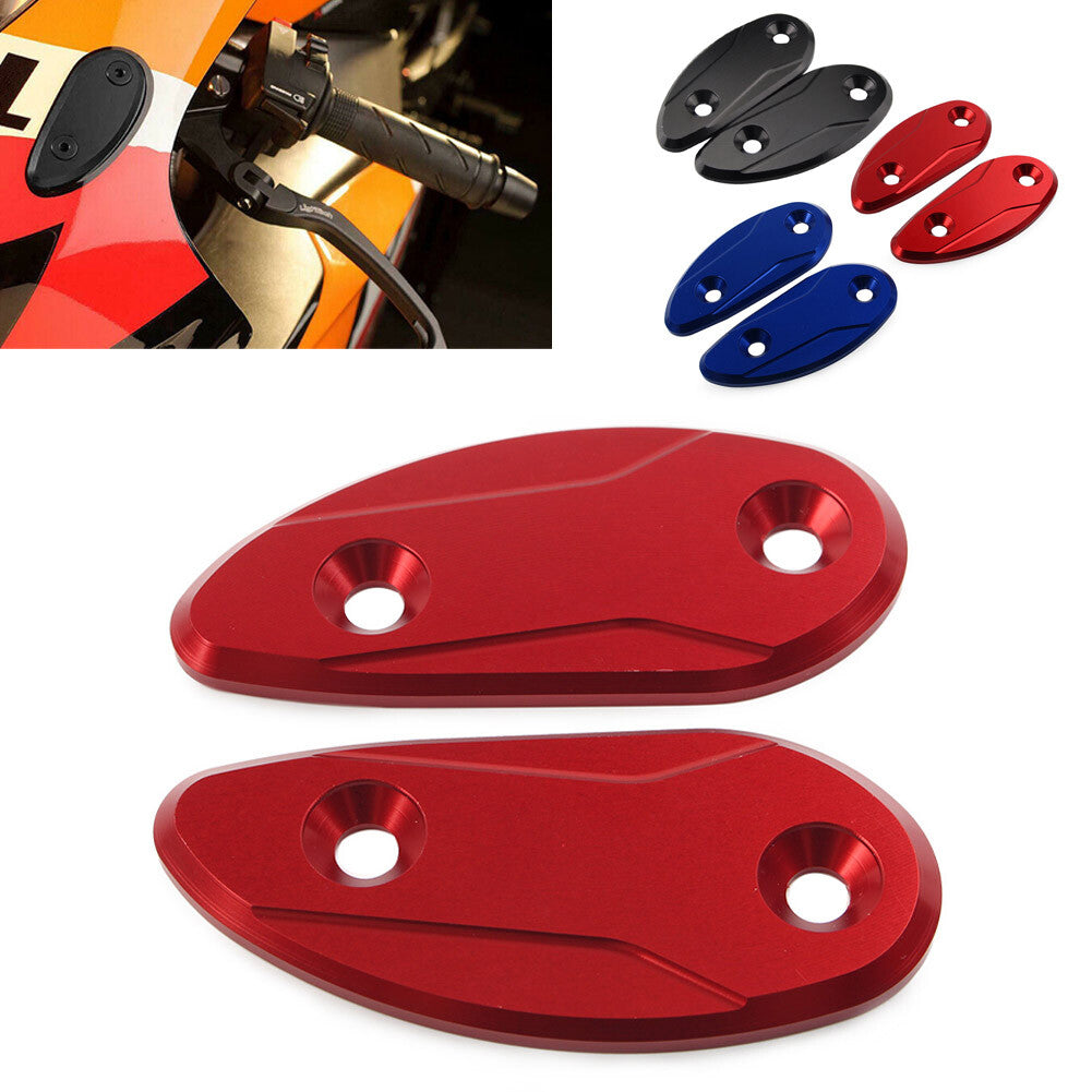 Rearview Mirror Block Off Base Plates for Honda CBR1000RR CBR 1000RR 08-17 Black