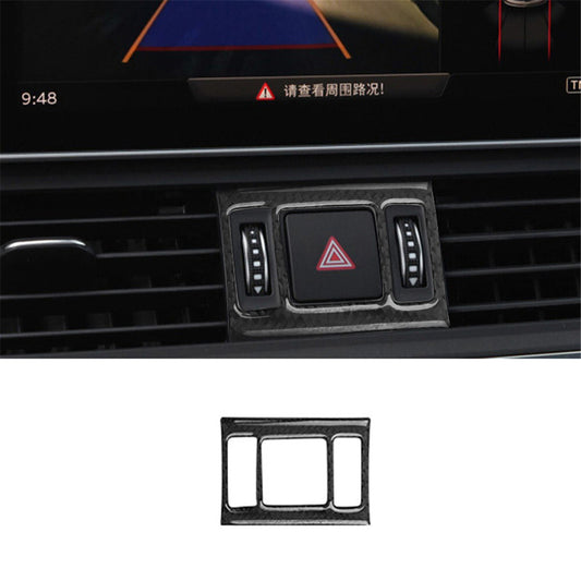 Carbon Fiber Interior Emergency Light Button Cover Trim for Audi Q5 2018-2021