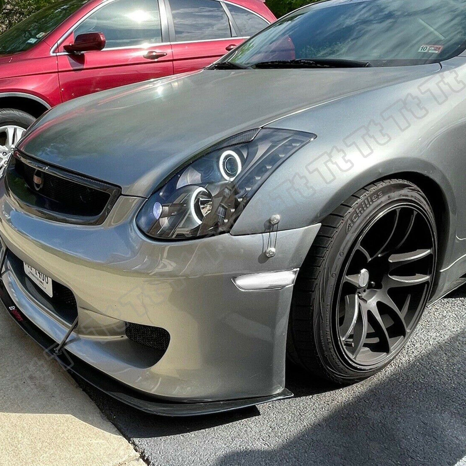 For 2003 - 2007 for Infiniti G35 Coupe White LED Bumper Side Marker Lights Smoked - v