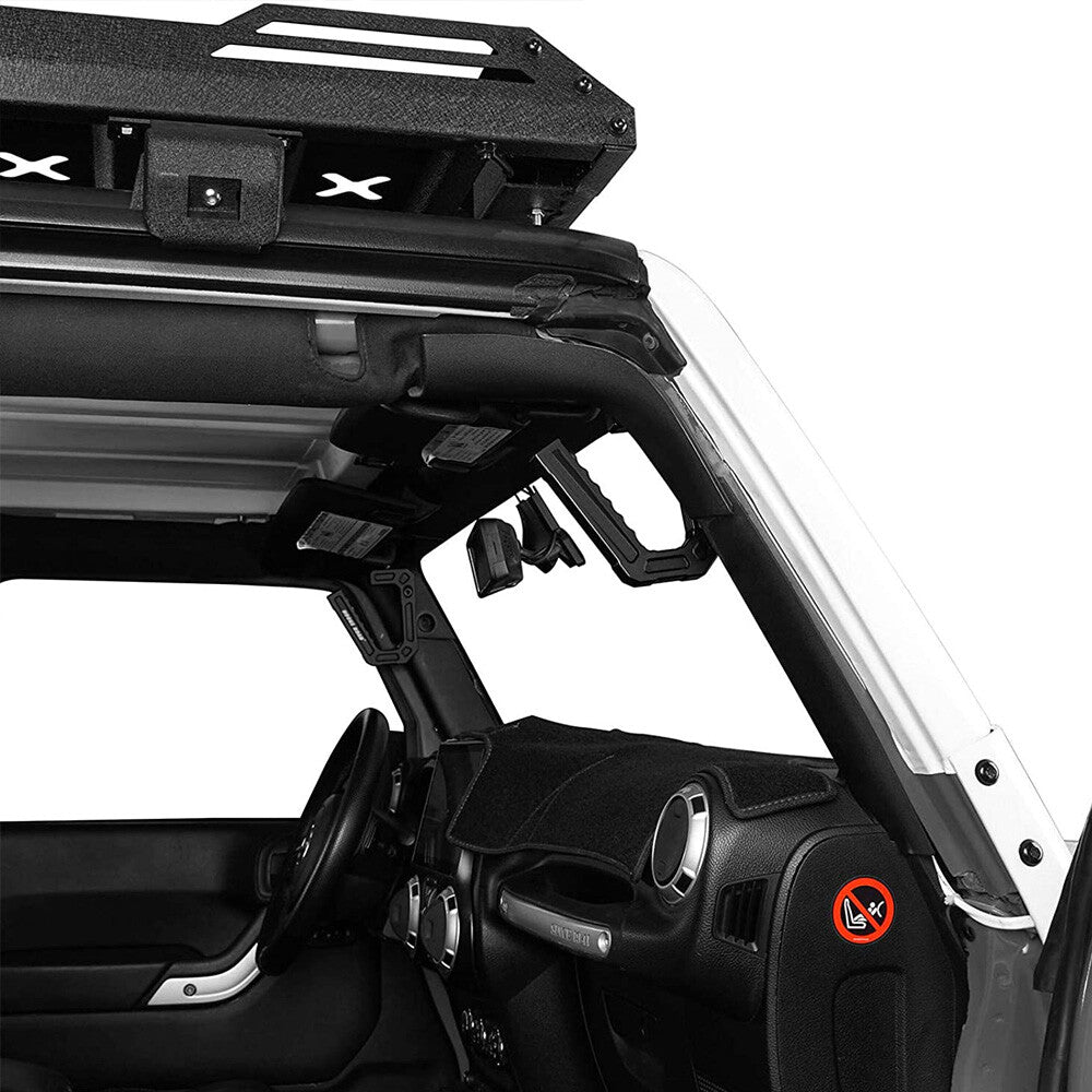Front Grab Handles Aluminum Black Compatible with for Jeep for Wrangler JK 2007-2018