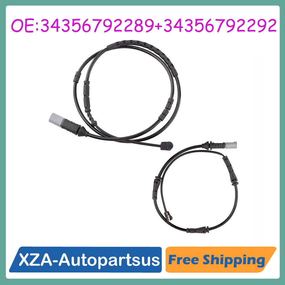 2PC for BMW 12-18 Brake Pad Wear Sensor Kit Front 34356792289 + Rear 34356792292 Q
