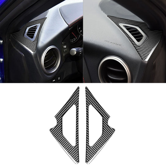 Red Carbon Fiber Storage Box Panel Cover Trim For Lancer 2010-2015 v