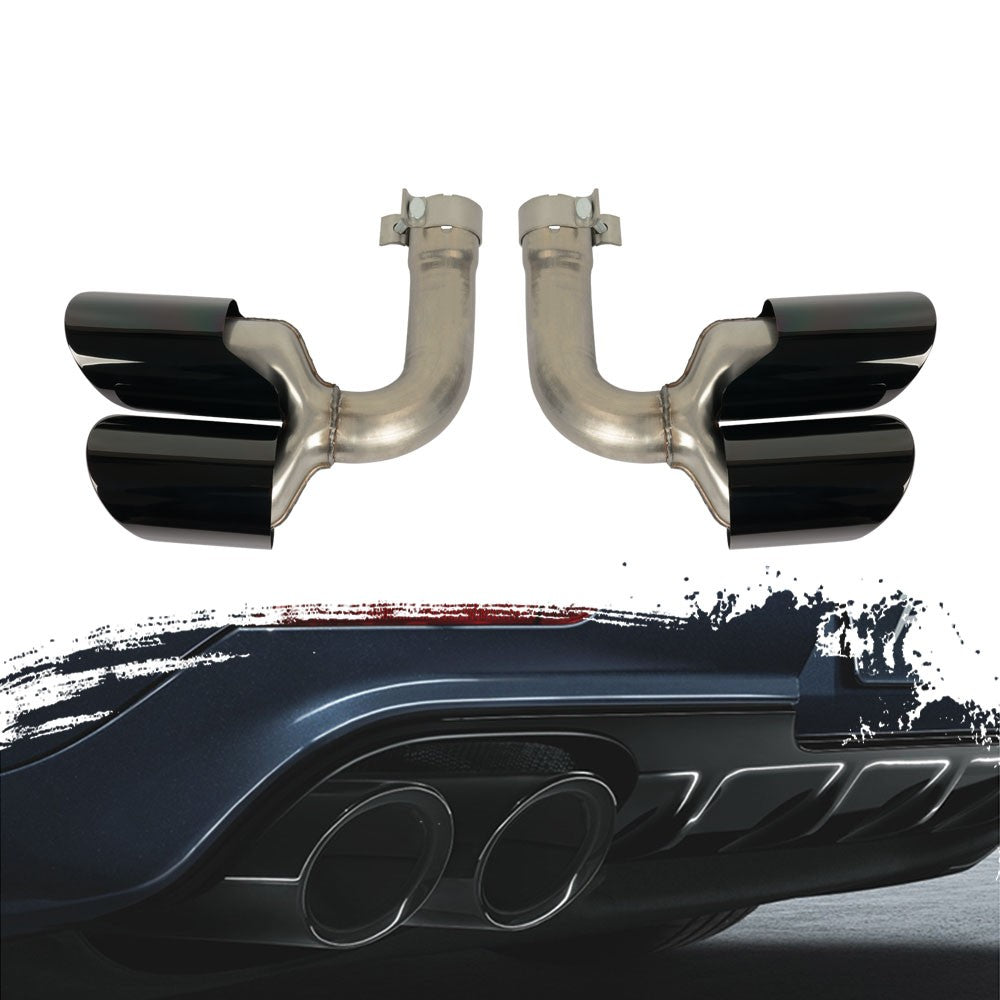 Black Exhaust Tips Muffler Tail Ends Sport Style For 2019-2023 for Porsche for Cayenne Q