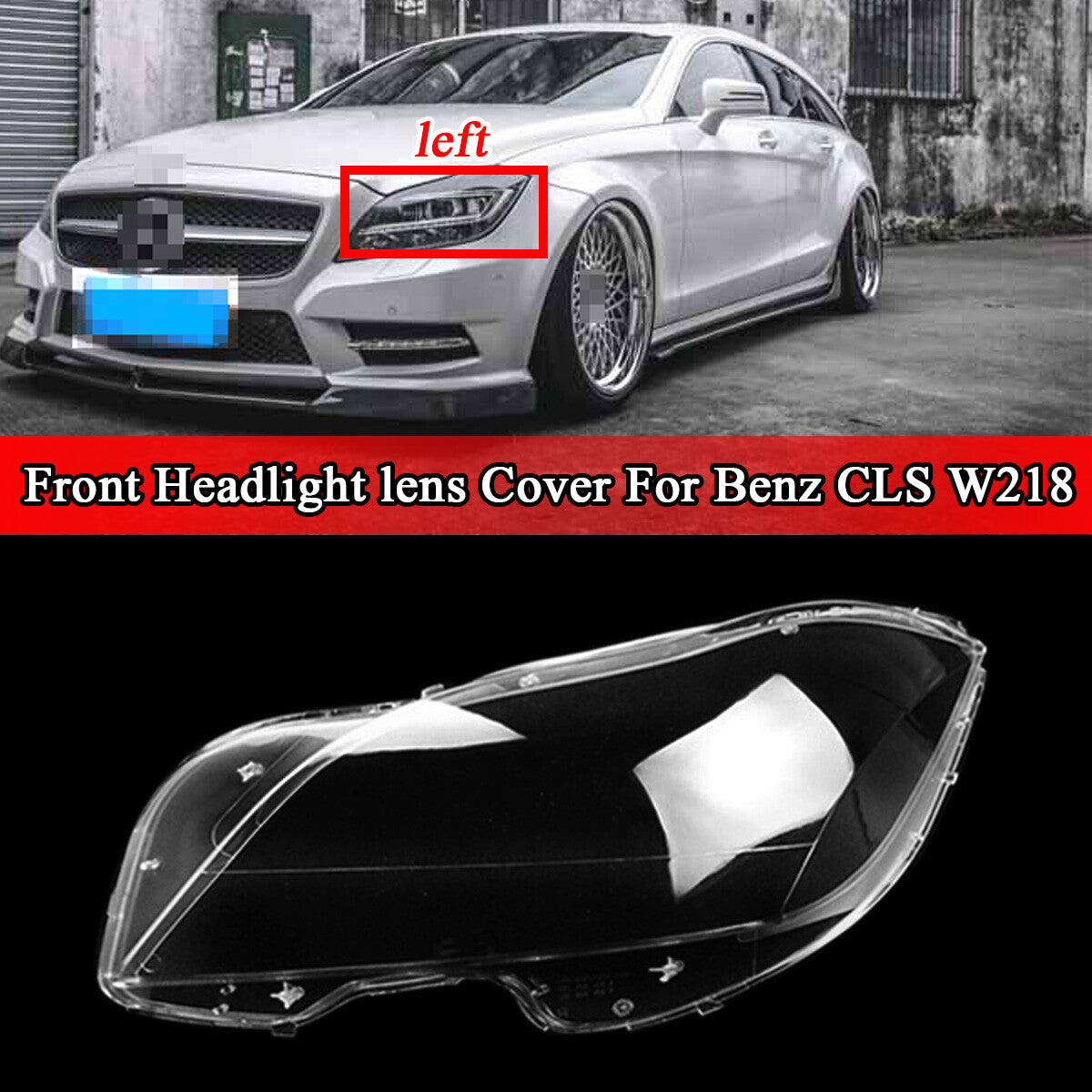 Left side Front Headlight Cover Lens for Benz CLS W218 2010-2014 Dustproof Clear
