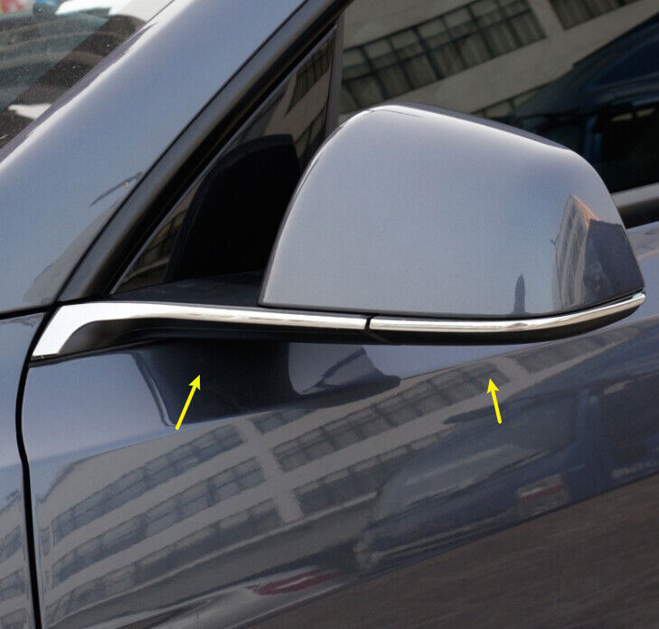 Chrome Steel Rear View Mirror Anti-Scratch Strip 4pc for Model Y 2020-2023 n