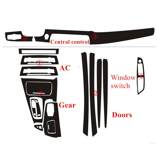 3D Carbon Fiber Pattern Interior Trim Vinyl Sticker For 2011-17 for BMW 5 Series F10 Q