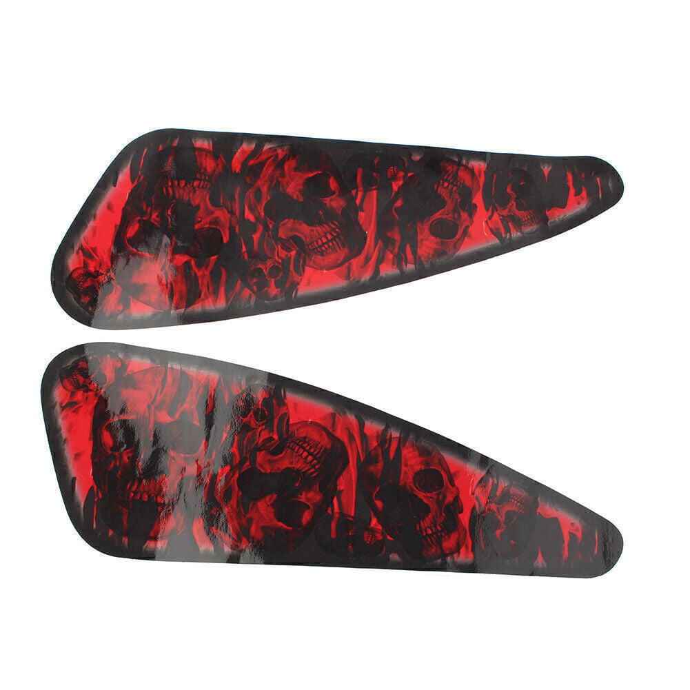 for Harley XL883 1200 2PCS Red Motorcycle 3D Decals Fuel Gas Tank Stickers trim Q