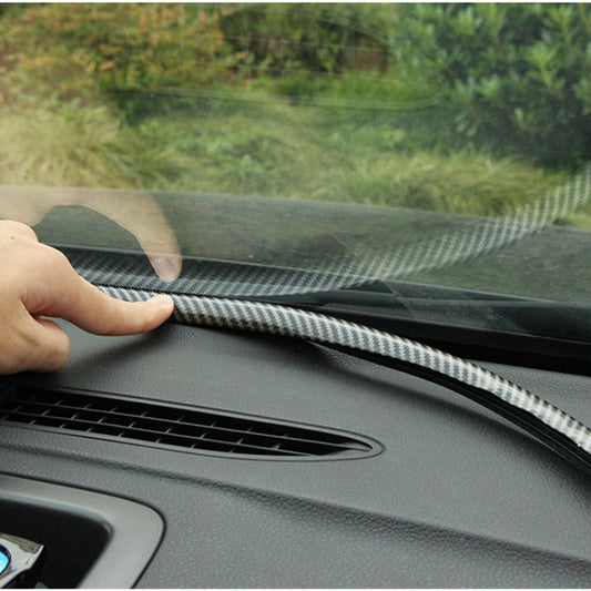 63 Rubber Car Dashboard Gap Filling Sealing Strip Sticker Carbon Fiber Look