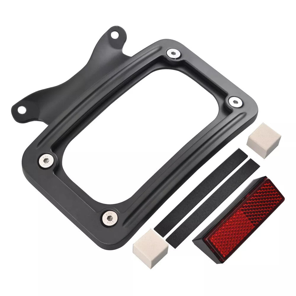 Black Curved License Plate Mount Frame for Harley Touring Street Road Glide CVO