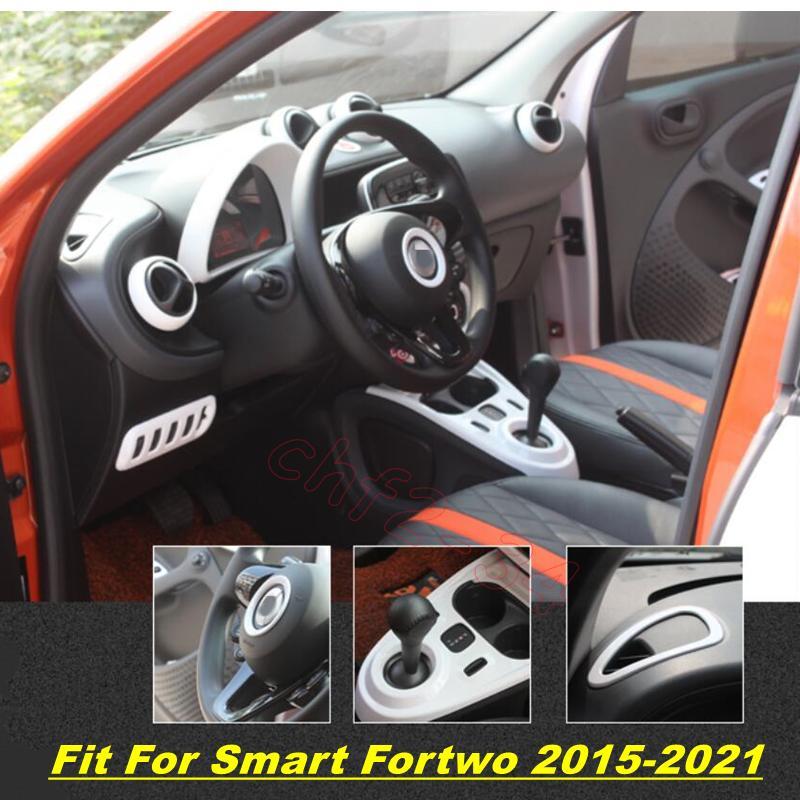 for Smart Fortwo 15-2021 White Interior Accessories Whole Kit Covers Trim 26PCS