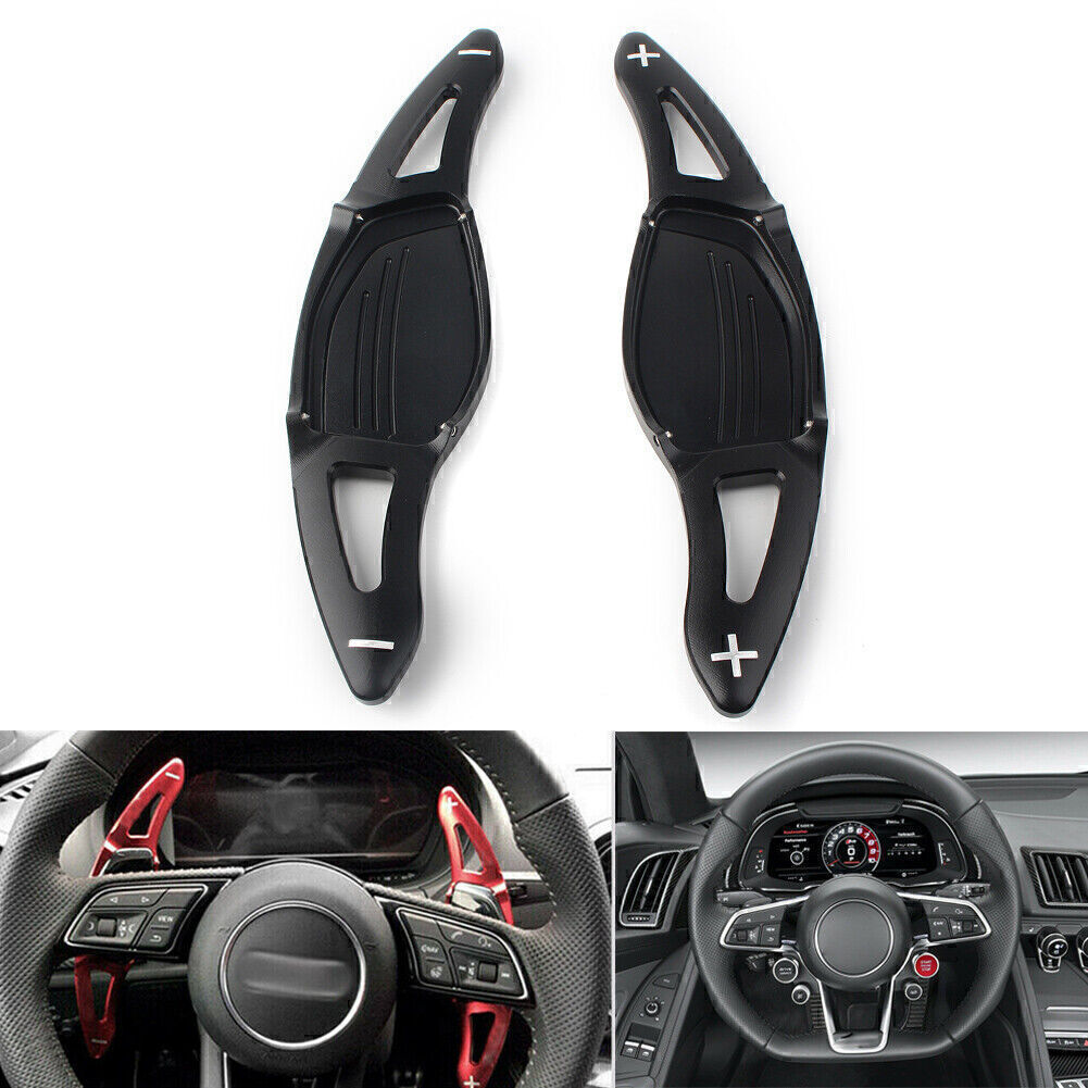 Steering Wheel Shift Paddle Shifter Extension Fit for Audi R8 RS3 RS4 RS5 TT Black