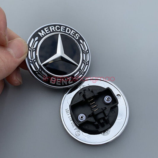 NEW for Mercedes Hood Black Flat Laurel Wreath Badge Emblem A0008171701