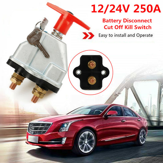 250A Battery Isolator Disconnect/Off Switch Key for Cars, Marine Vehicles - n