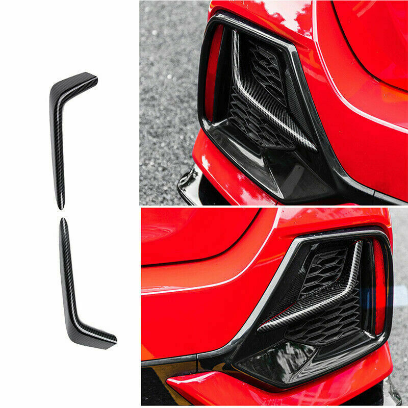 for Honda for Civic Hatchback 2016-2021 Carbon Fiber Rear Fog Lamp Light Strip Trim