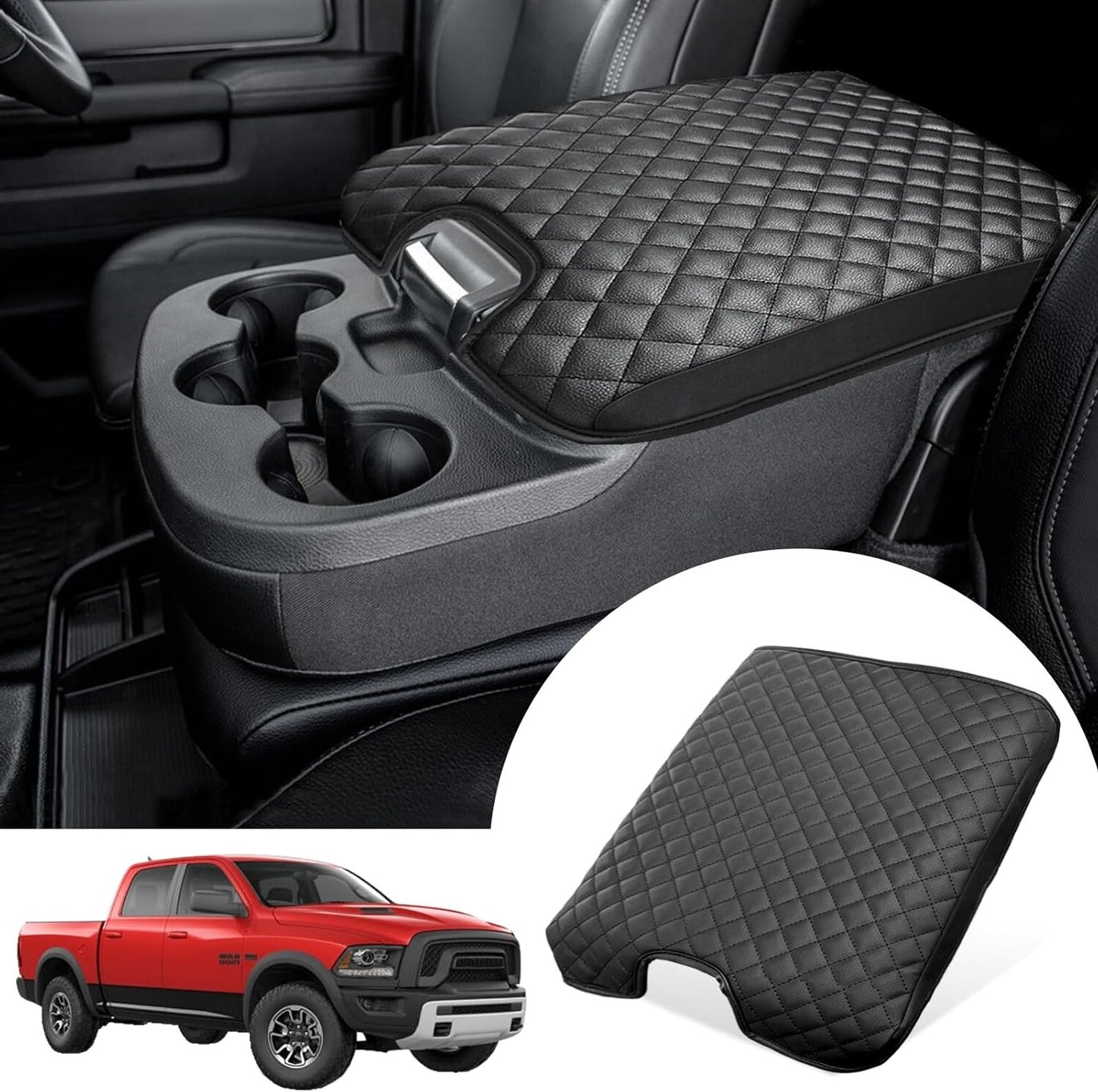Jump-up for seat suitable for 2013-2023 1500 2500 3500 center console armrest cushion cover - n