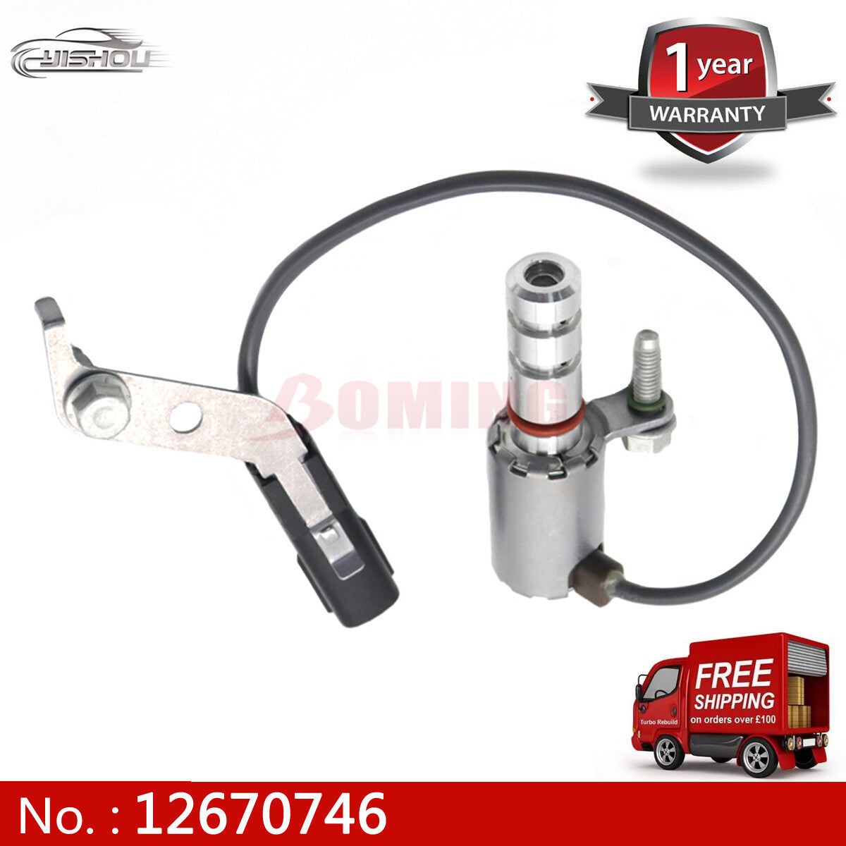 12670746 12632008 Solenoid valve for oil pump flow control in for Buick and for Chevrolet engines.