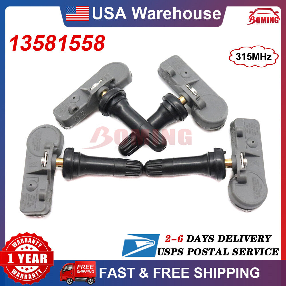 4PC NEW 13581558 TPMS Tire Pressure Sensor 315Mhz For GM for Chevy for GMC for Sierra for Buick