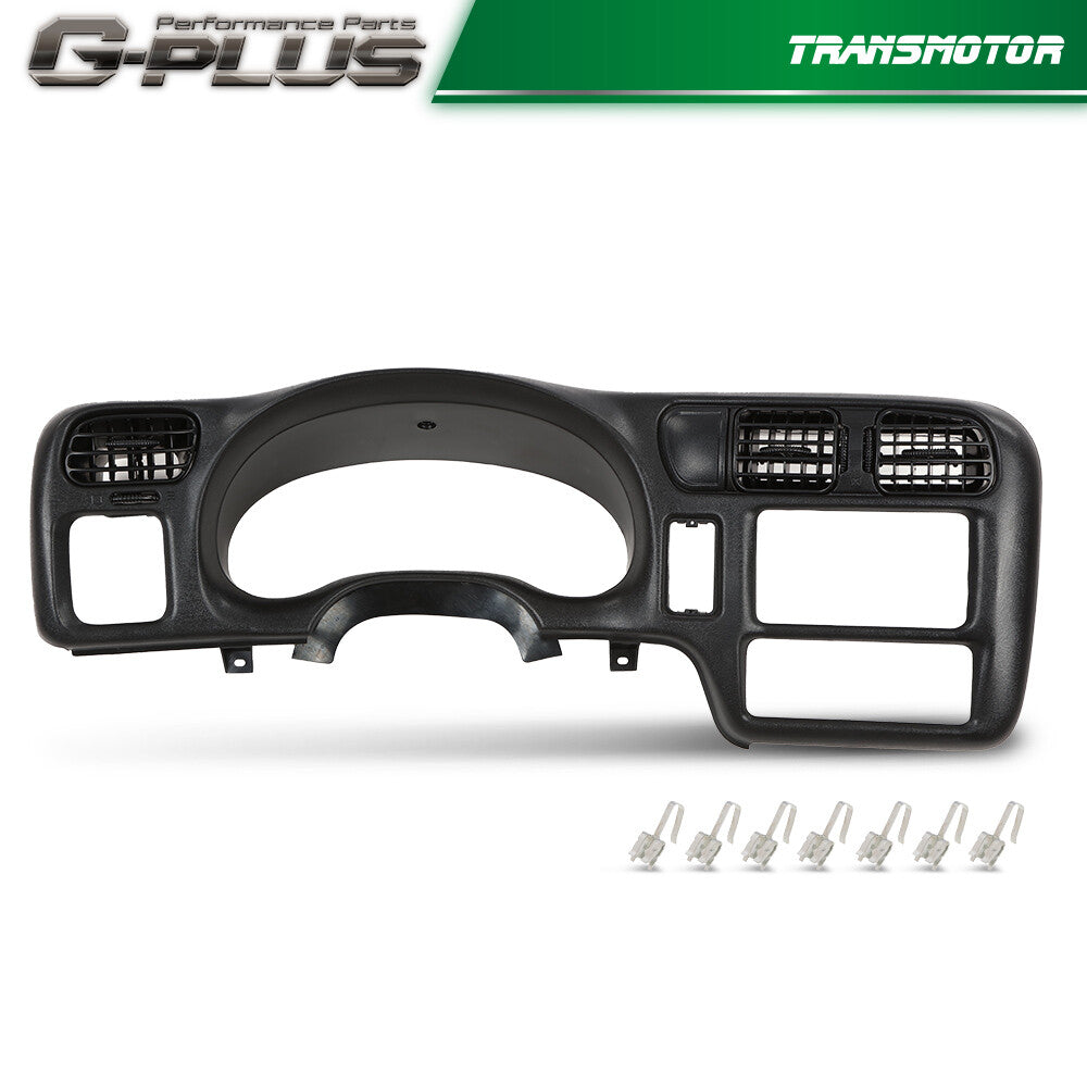 BLACK DASH BEZEL DOUBLE DIN FIT 1998 - 2004 for S-10 for GMC SONOMA JIMMY BLAZER - v