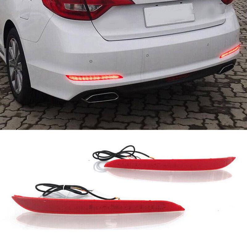2x Rear Bumper Reflector Fog Light Fit for for Hyundai Sonata 2015 2016 2017 v