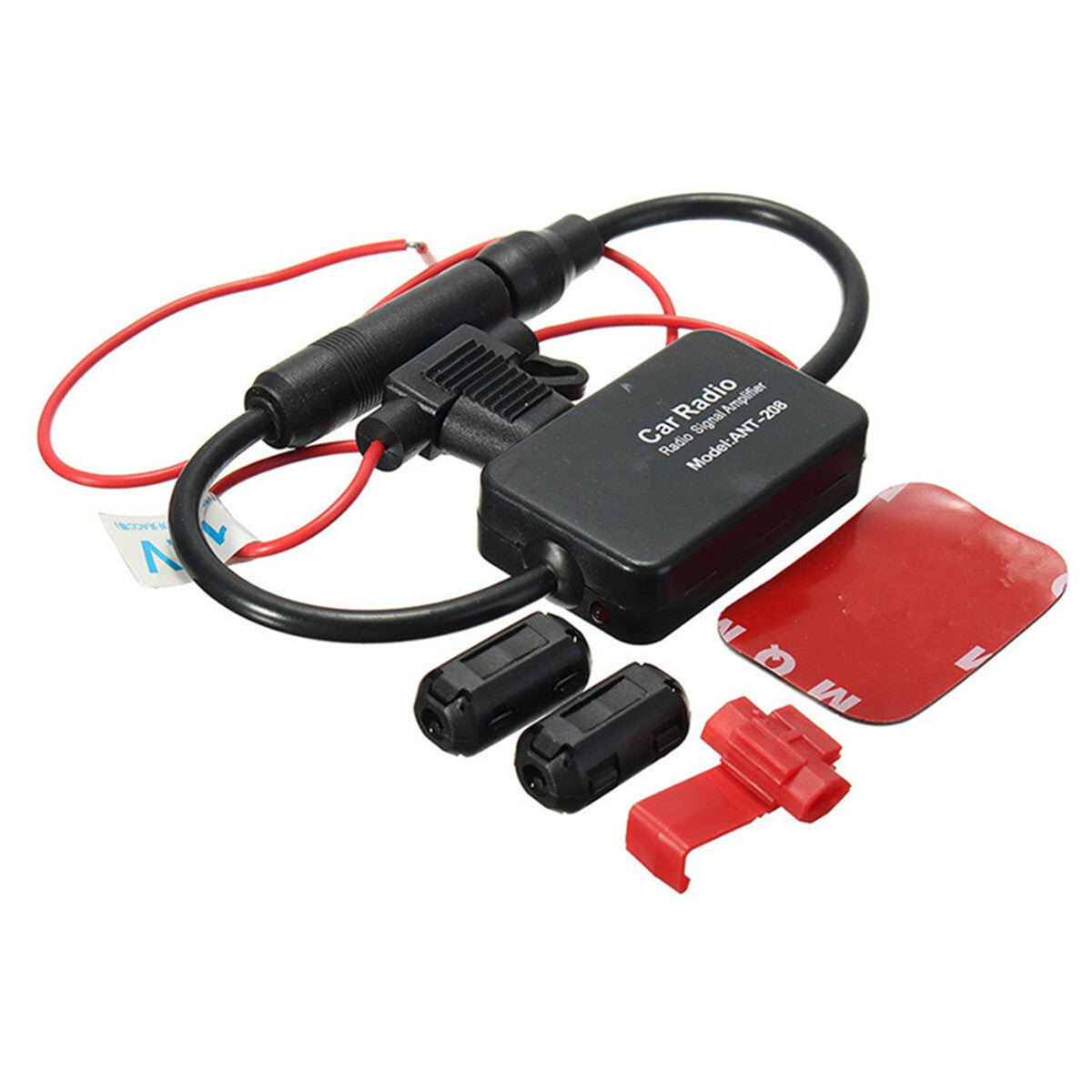 Car Antenna Radio FM Signal Amplifier Metal Booster Anti-interference Accessory