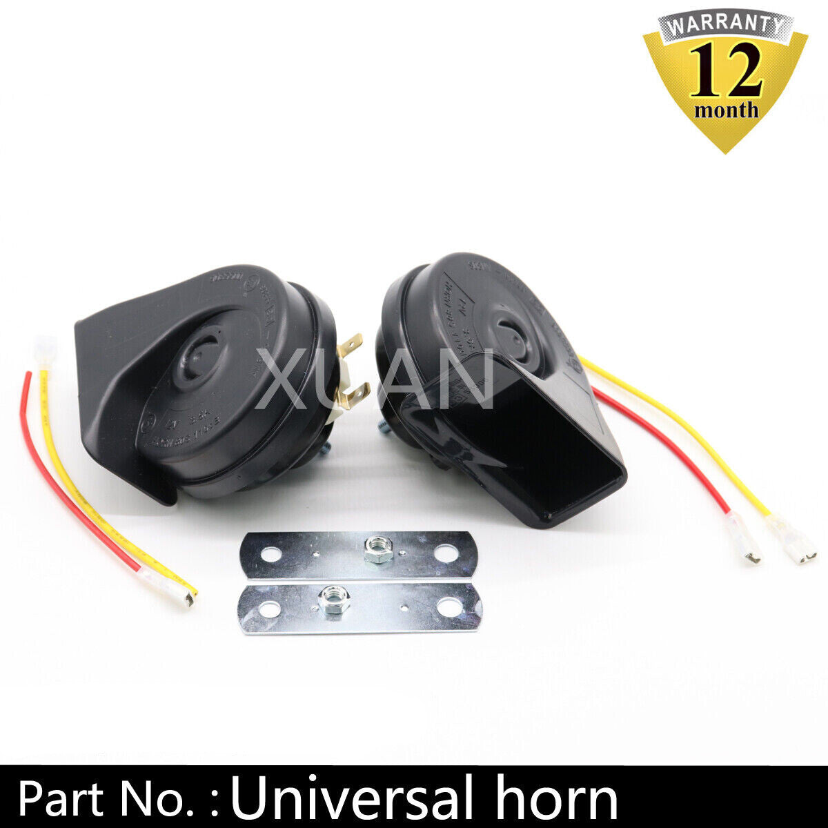 1-to-12 volt waterproof, 105 dB loud horn, universal for motorcycles, bicycles, cars, electric horns, and all-terrain vehicles.