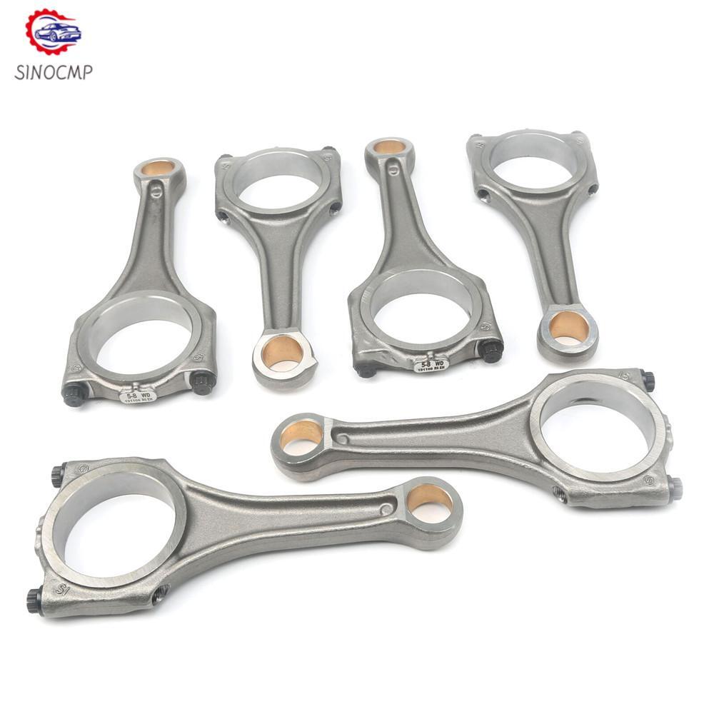6X Engine Connecting Rod Set 06E198401E Compatible with A4 A5 A6 A7 for VW Touareg