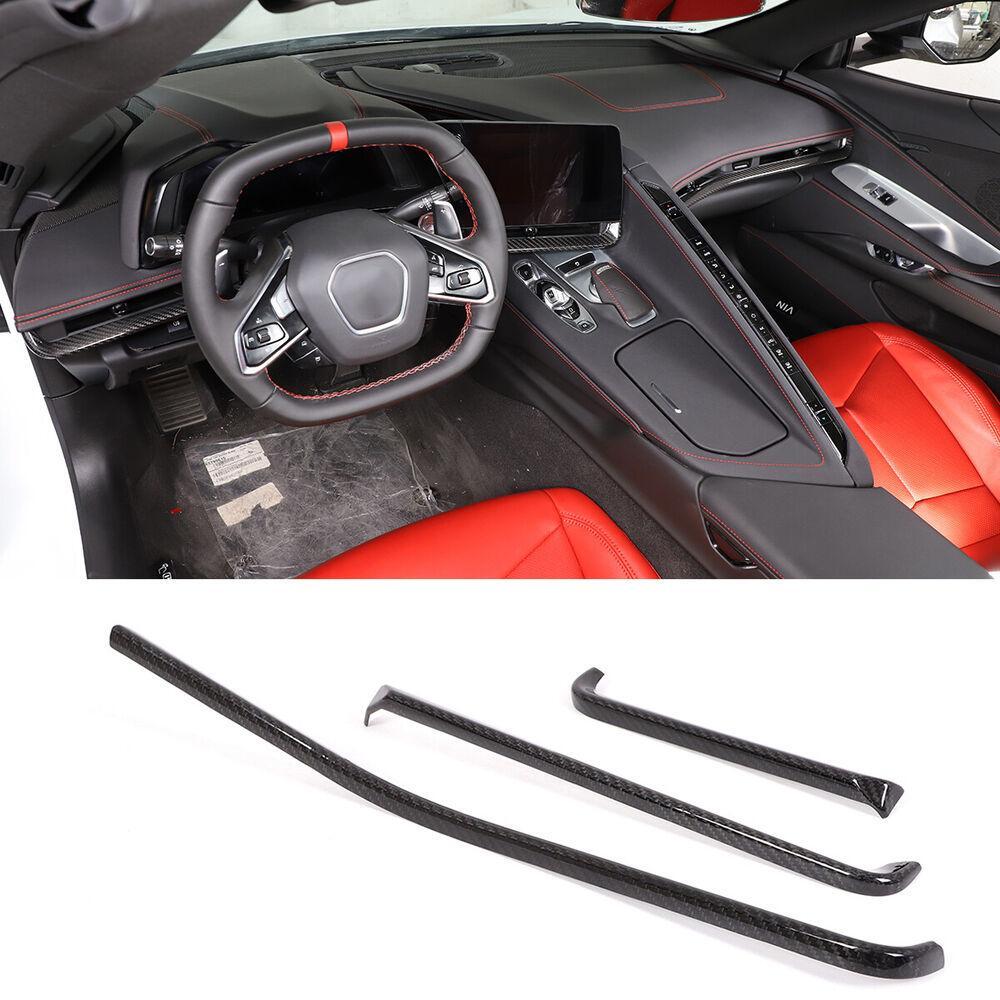 Carbon Fiber for Corvette C8 Z51 2020-2023 Central Console Dashboard Strip Trim