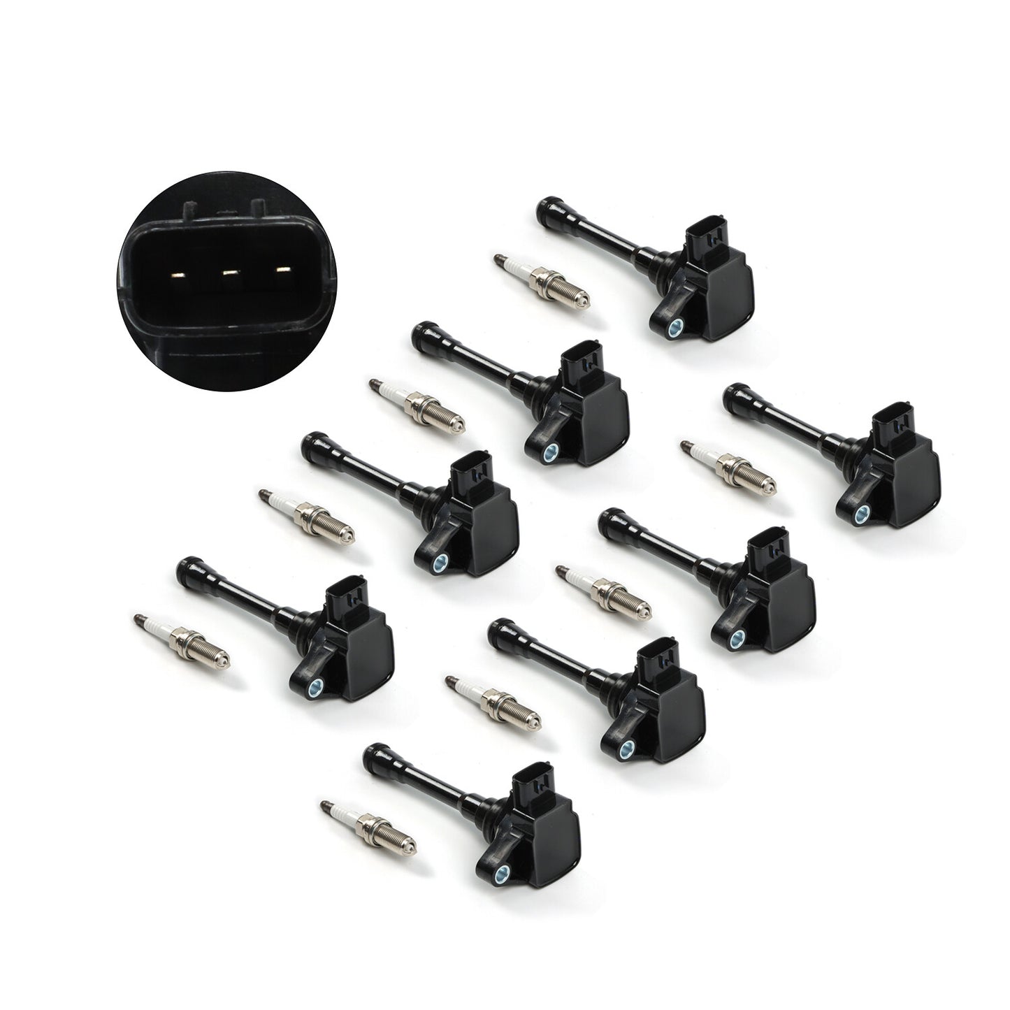 8Pcs Ignition Coil  Iridium Spark Plugs for Nissan NV2500 NV3500 TITAN 5.6L