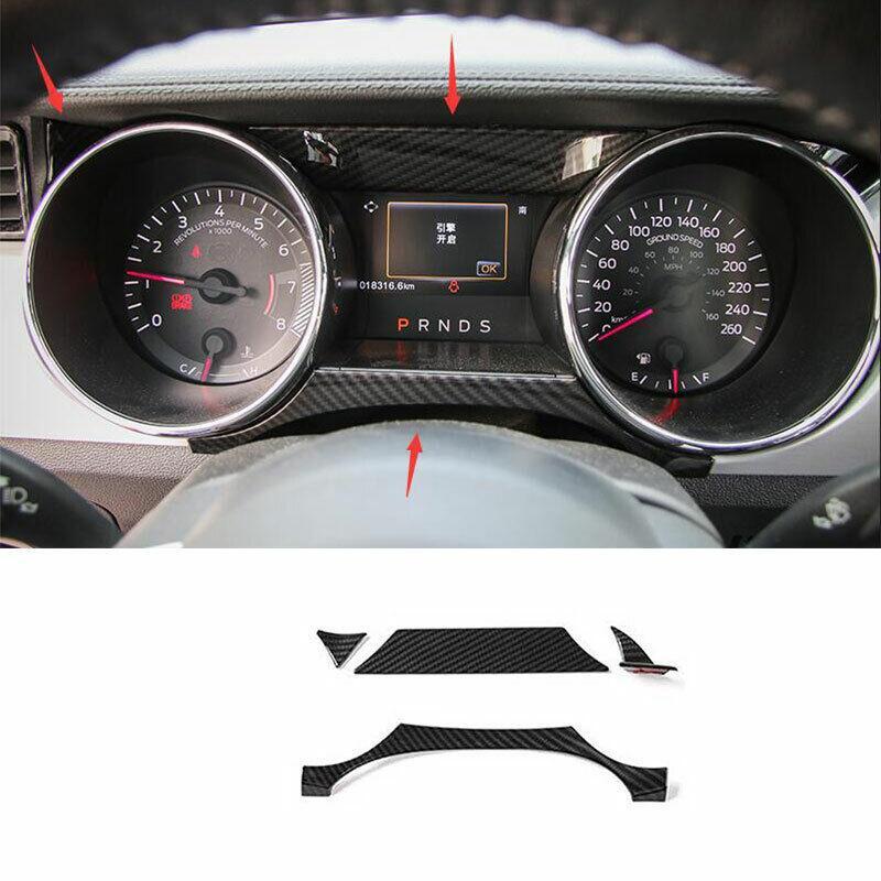 for Ford for Mustang 2015-2022 Carbon Fiber Dashboard Frame Decor Paste Trim 4PCS