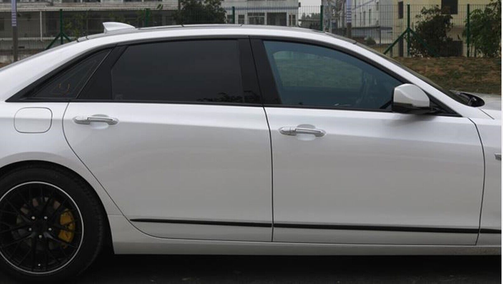 for Cadillac CT6 2016-2020 Black Steel Car Window Sill Molding Strip Cover Trim