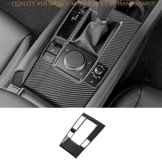 for Mazda 3 Axela 19-2023 Carbon Fiber Look Center Console Gear Shift Frame Trim