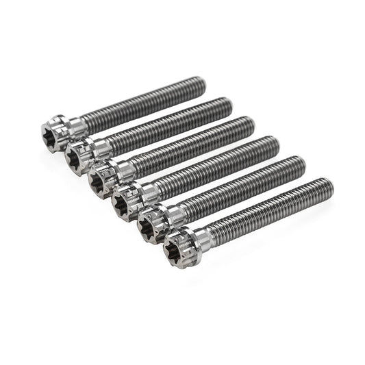 6pcs Bolts Torx Head Flange Screws M6x50mm For Motorcycle Bike Silver