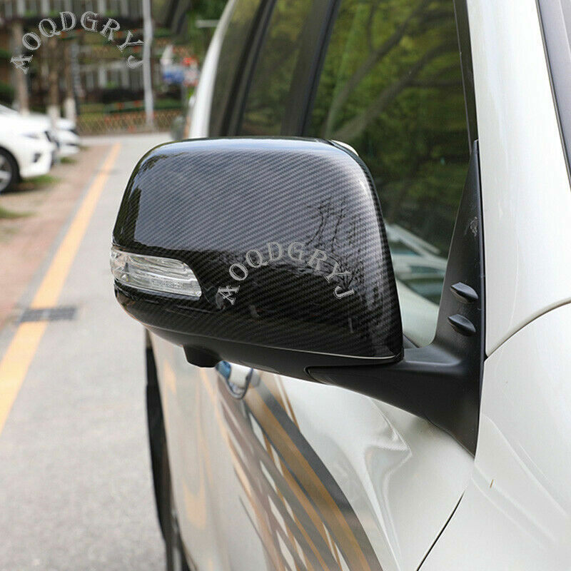 Carbon Fiber Rear View Side Mirror Cover Trim Caps for Toyota Prado 2010-2021