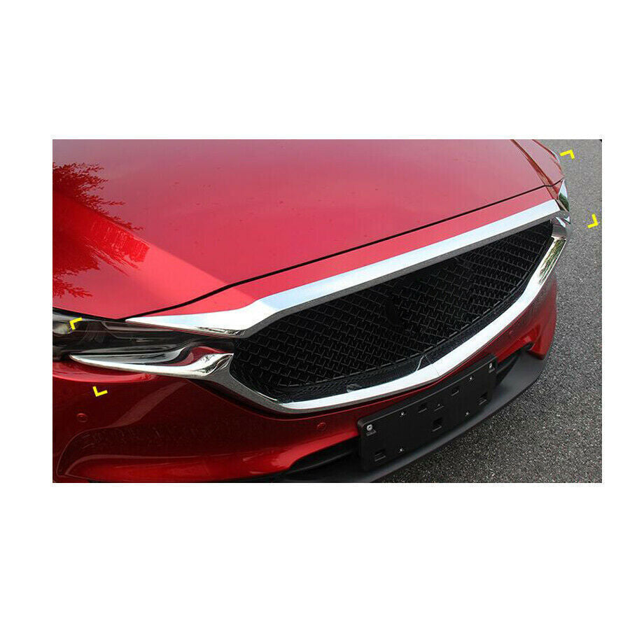 Chromed Front Engine Hood Grill Grille Moulding Cover for Mazda CX-5 2017-2021