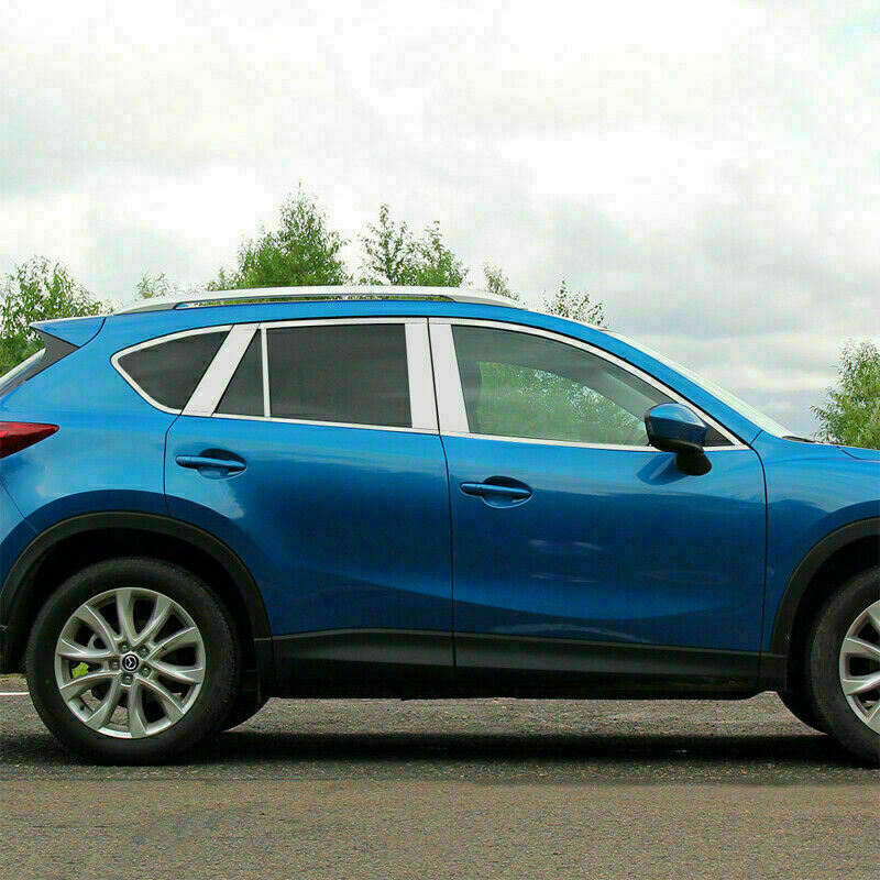Steel Chrome Side Door Full Window Frame Sill Cover Trim for Mazda CX-5 2012-16