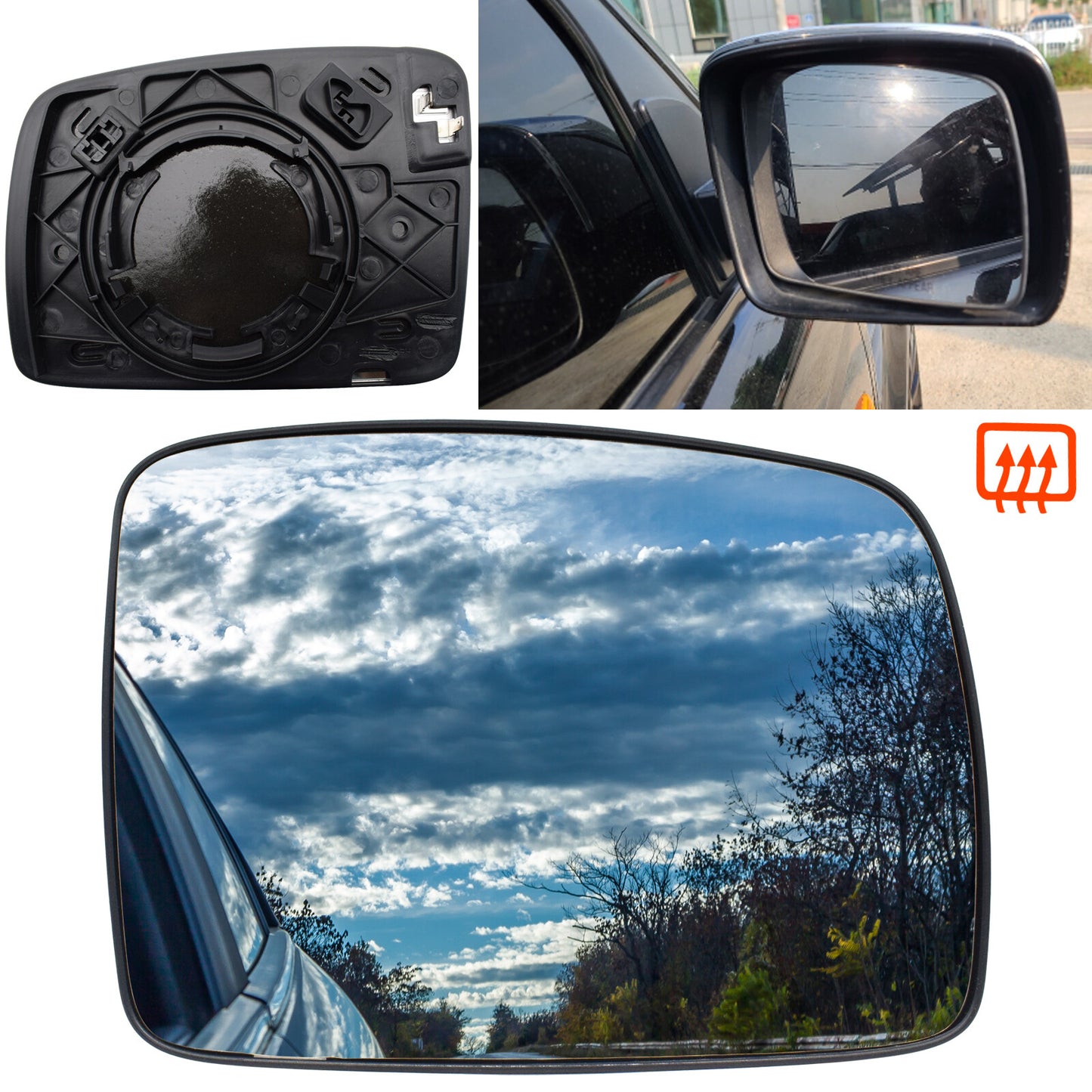 for Land Rover Discovery 3 Freelander 2 Range Right Hand Side Wing Mirror Glass Q