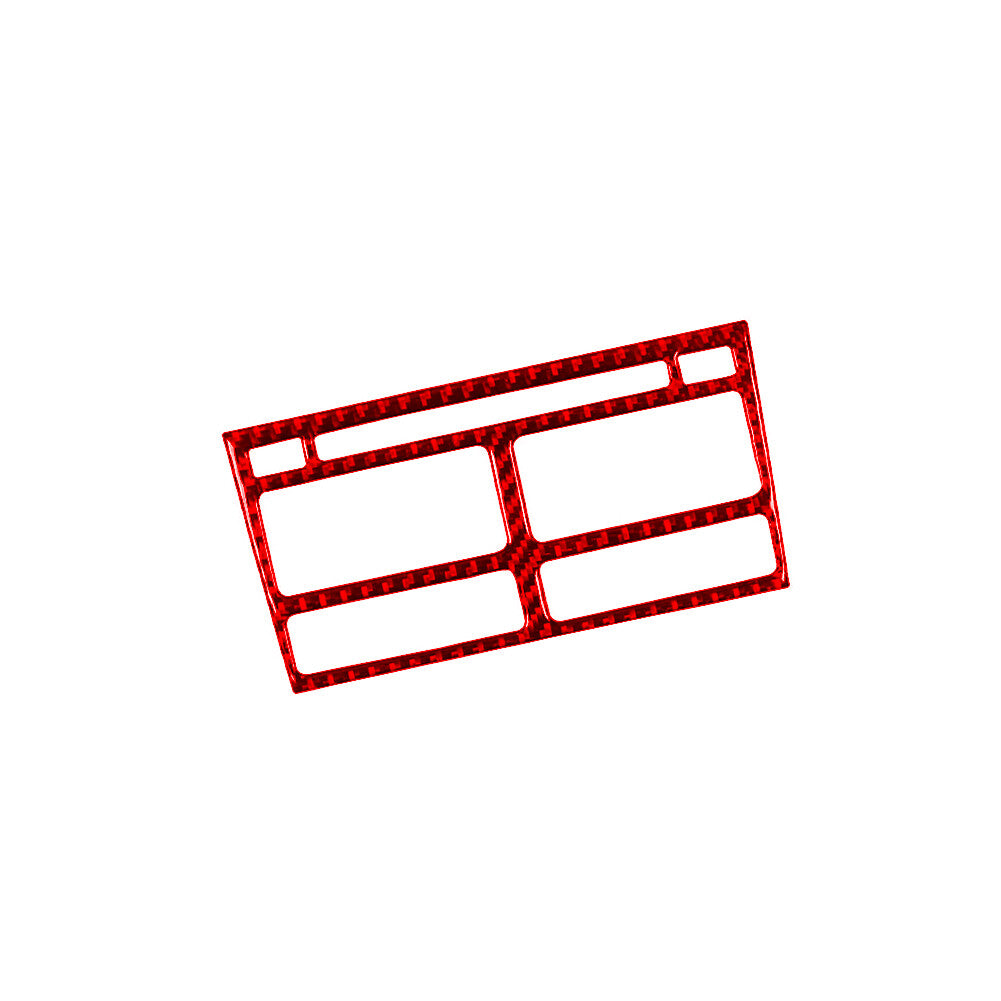 Red Central Control CD Player Frame Trim Cover Carbon Fiber for Jaguar XF 09-11