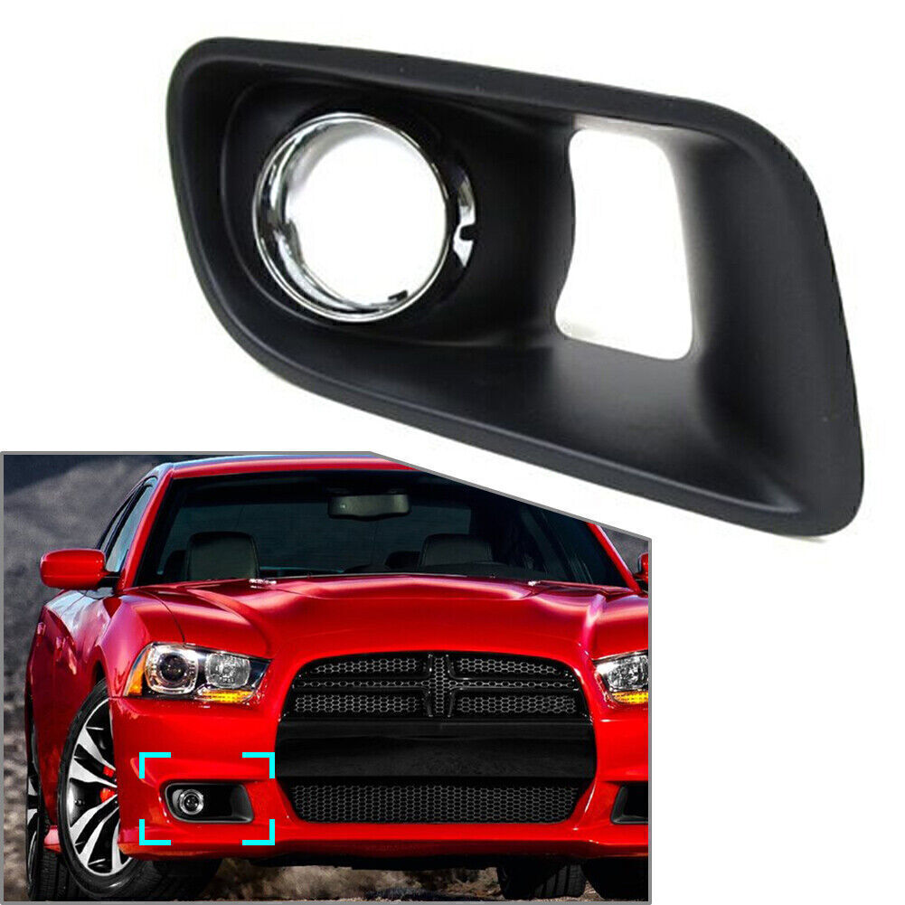 Right Side Front Bumpe Fog Light Lamp Bezels Cover Fit 2012-2014 for Dodge Charger